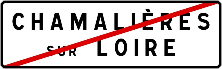 Panneau sortie ville agglomération Chamalières-sur-Loire / Town exit sign Chamalières-sur-Loire