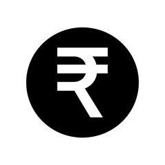 rupees sign simple icon on white background. Vector illustration.
