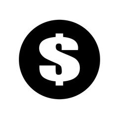 dollar sign simple icon on white background. Vector illustration.