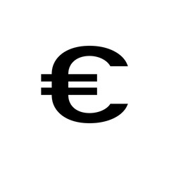 euro sign simple icon on white background. Vector illustration.