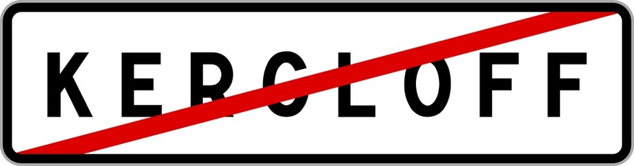 Panneau sortie ville agglom&eacute;ration Kergloff / Town exit sign Kergloff