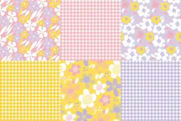 Floral summer seamless pattern in pastel colors.
