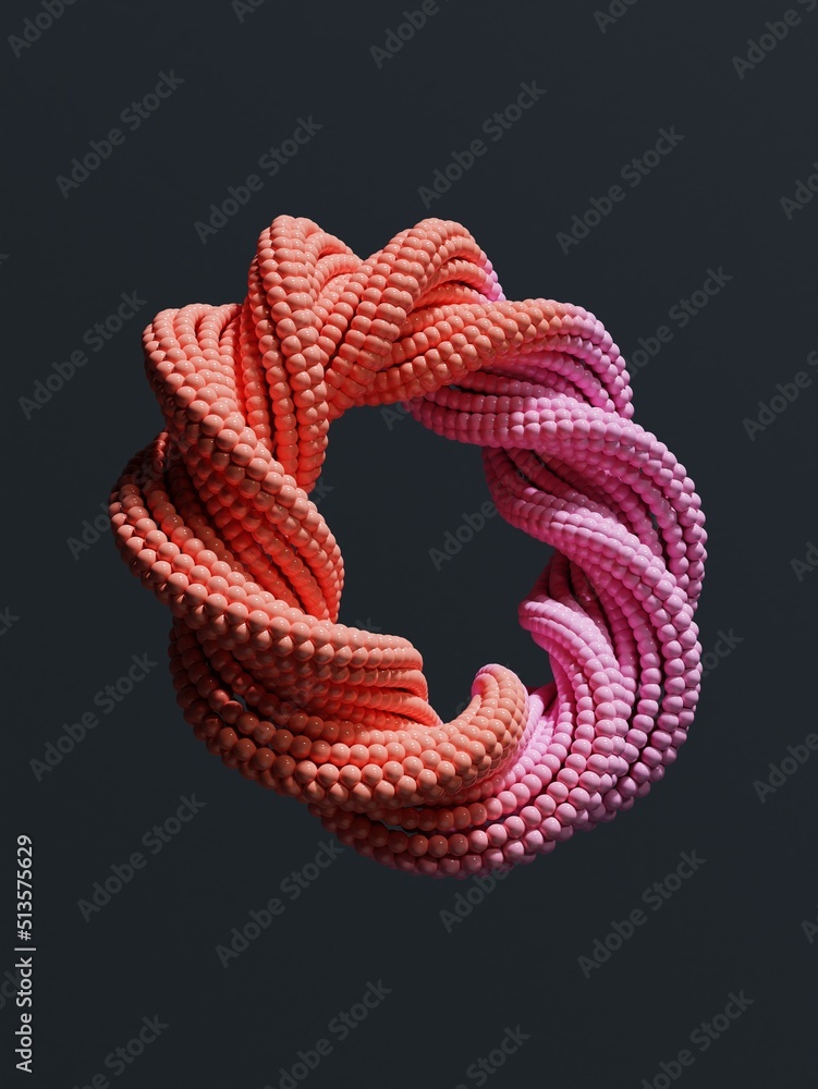 Aufkleber abstract form glossy 3d shape. dynamic fluid bubbles covered. trendy design element. abstract 3d ren