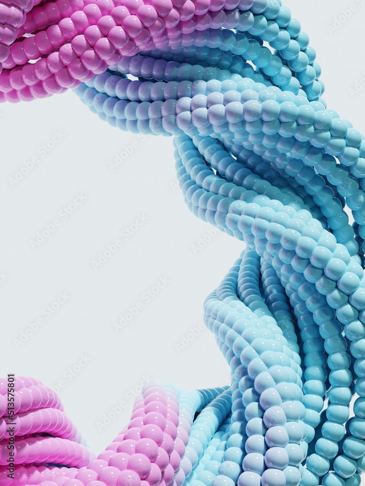Aufkleber abstract form glossy 3d shape. dynamic fluid bubbles covered. trendy design element. abstract 3d ren
