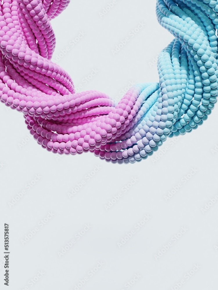 Aufkleber abstract form glossy 3d shape. dynamic fluid bubbles covered. trendy design element. abstract 3d ren