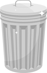 Metallic trash can clipart design illustration