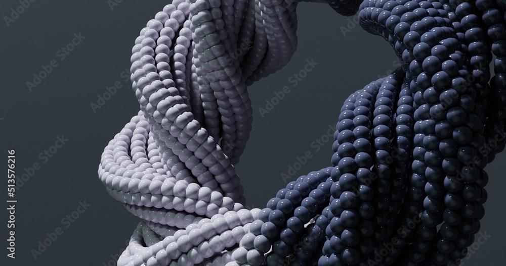 Poster abstract form 3d rendering of smooth surface bubbles. striped modern background design for poster, c