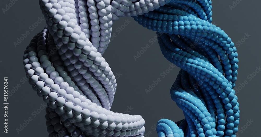 Poster abstract form 3d rendering of smooth surface bubbles. striped modern background design for poster, c