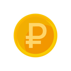 ruble icon on a white background, vector illustration