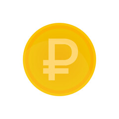 Obraz premium ruble icon on a white background, vector illustration