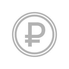 ruble icon on a white background, vector illustration