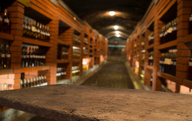 Wine barrels in a old wine cellar
