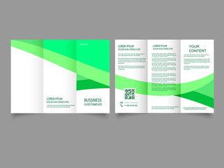 Tri fold brochure with green lines. Summer, green energy, earth day.