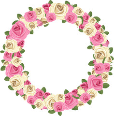 Flower wreath clipart design illustration