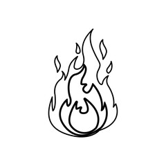 fire icon on white background, vector illustration