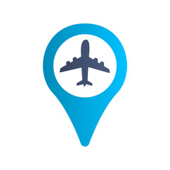 Naklejka premium Label icon, airplane travel concept, vector illustration