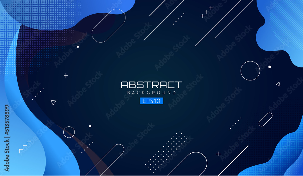 Fototapete blue abstract modern background. minimal abstract composition with liquid splash style shapes and dy