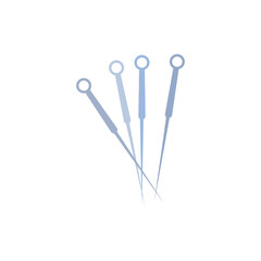 acupuncture needles icon, on a white background, vector illustration