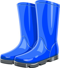 Rubber garden boots clipart design illustration