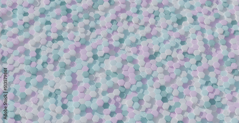 Poster hexagonal background rainbow various colors 3d illustration. abstract colorful hexagon concept backg
