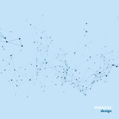 Vector connect line and dot. Geometric triangle concept. Abstract digital technology. Chemistry molecular element