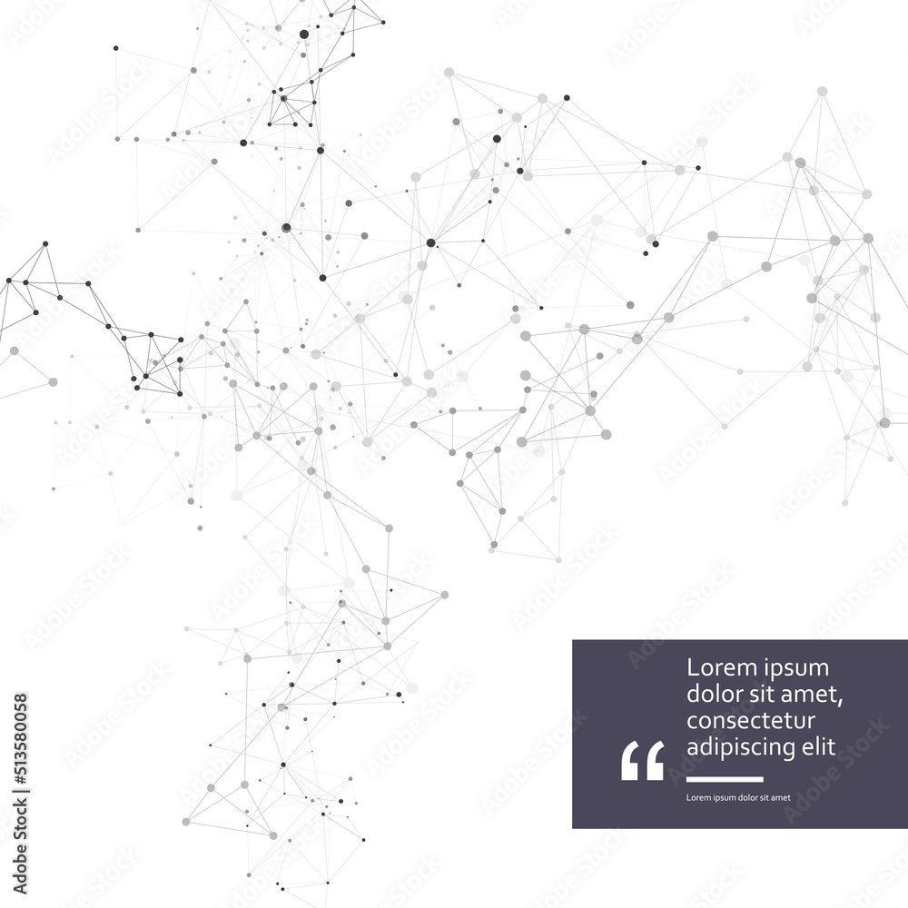 Poster Abstract connecting dots and lines. Vector geometric background. Polygonal design for technology