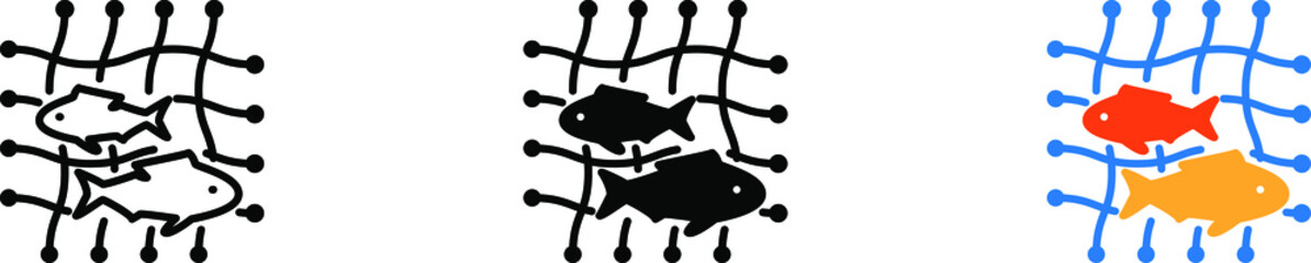Fishing net icon , vector illustration - obrazy, fototapety, plakaty