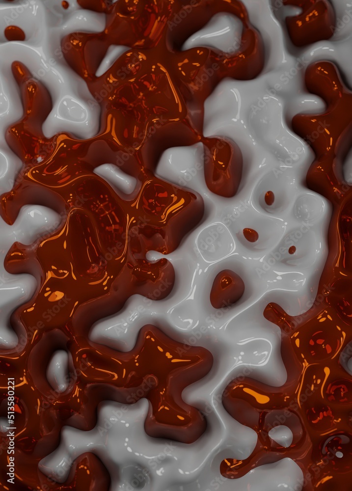 Aufkleber abstract 3d realistic background with dynamic shapes and forms with glossy material. two colors. com