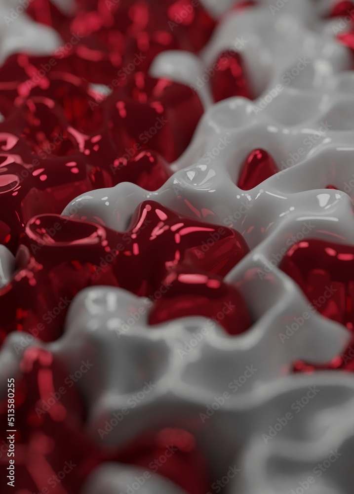 Leinwandbilder abstract 3d realistic background with dynamic shapes and forms with glossy material. two colors. com