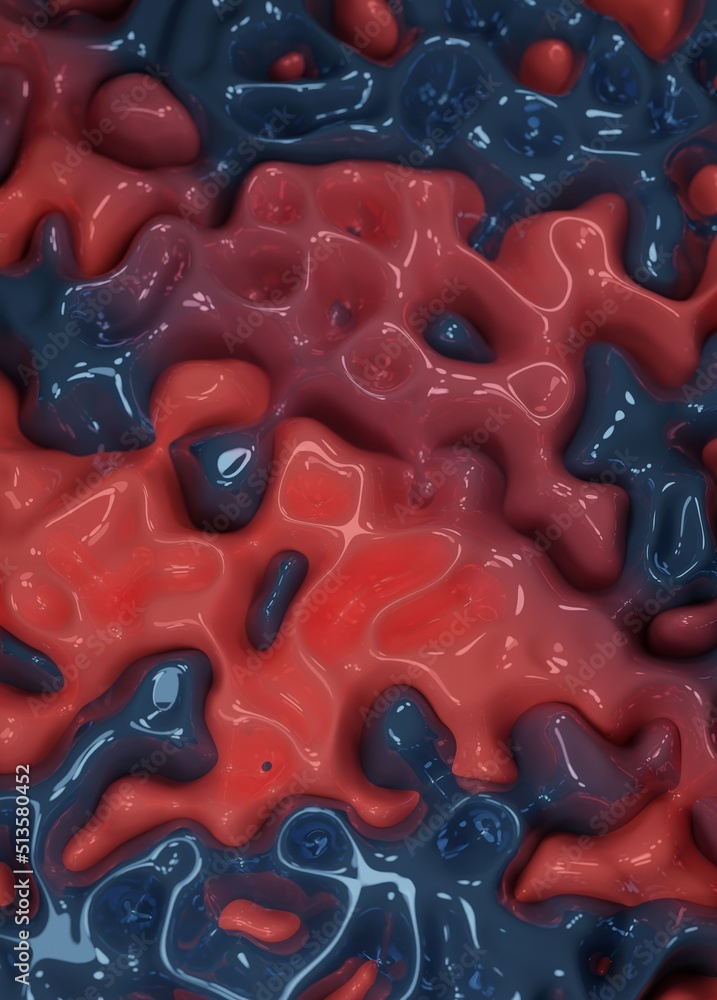 Aufkleber abstract 3d realistic background with dynamic shapes and forms with glossy material. two colors. com