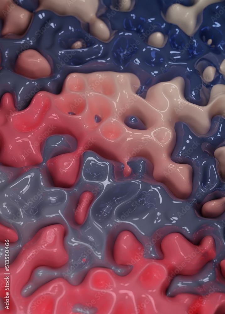 Fototapete abstract 3d realistic background with dynamic shapes and forms with glossy material. two colors. com