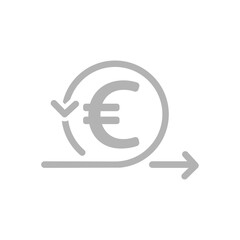 euro icon on a white background, vector illustration