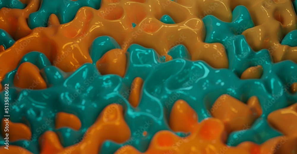 Fototapete abstract 3d realistic background with dynamic shapes and forms with glossy material. two colors. com