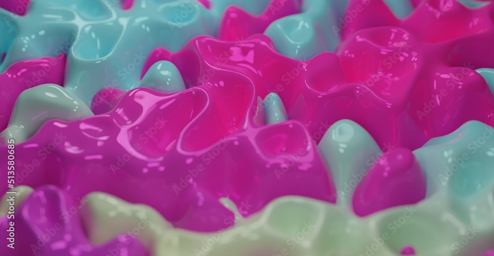 Aufkleber colorful background with abstract shapes. 3d illustration. two colors shape. computer generated abst
