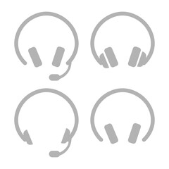 headphone icon on a white background, vector illustration