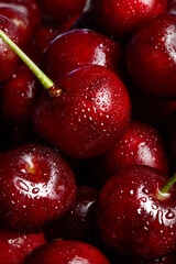 Cherry. Macro Fresh organic berries. Fruit background
