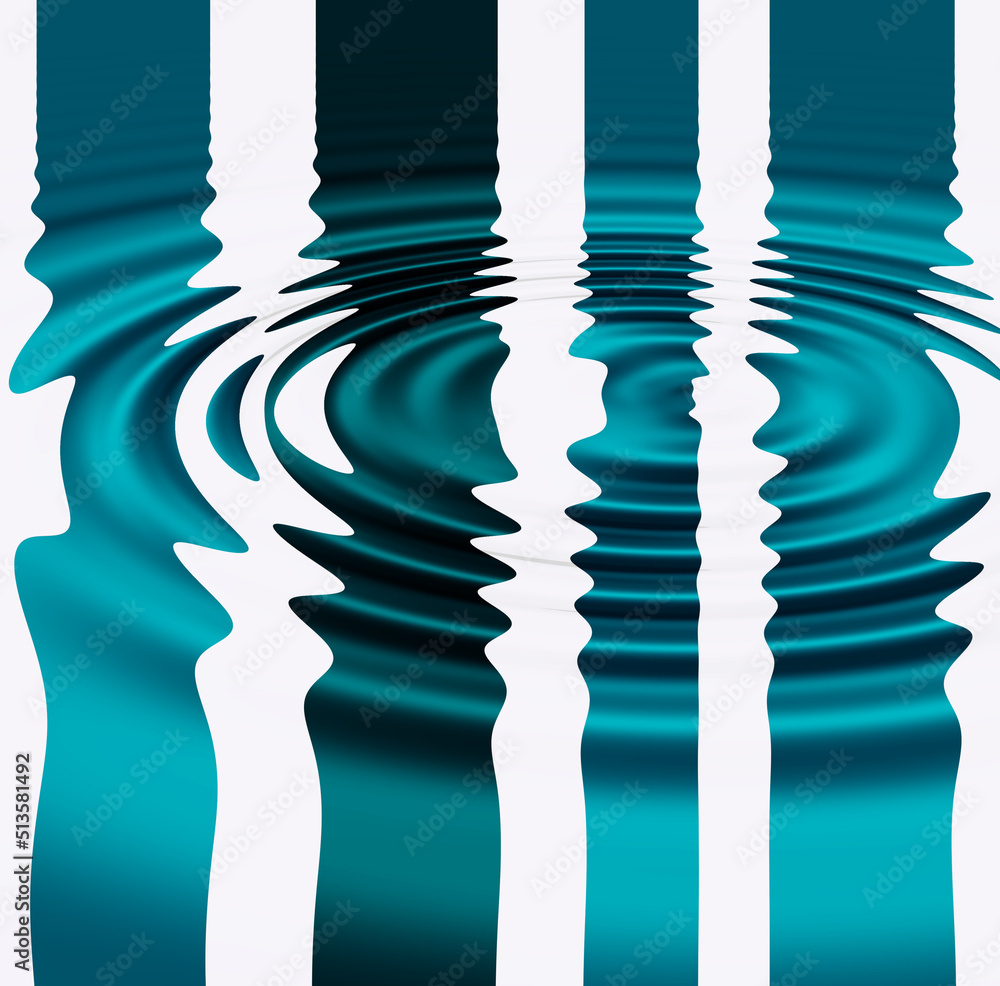 Aufkleber closeup of water ripple and graphic pattern after a drop is splashed into puddle. creative copyspace