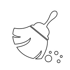 broom icon on white background, vector illustration