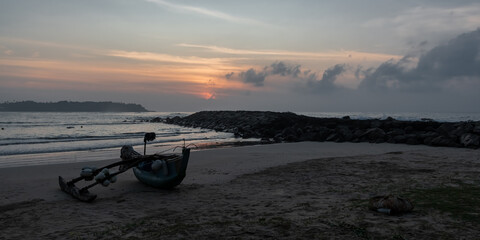 Early morning on the ocean coast