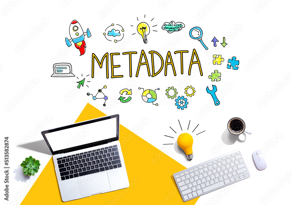 Poster metadata with computers and a light bulb
