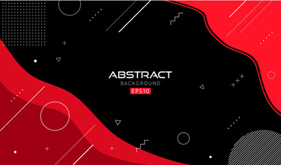 Red and black abstract modern background. Minimal abstract composition with liquid splash style shapes and dynamic geometric elements. Abstract art design template. EPS10 vector.