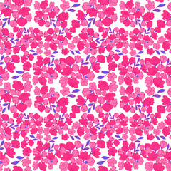 Seamless pattern for fabric. Bright flowers. Simple seamless pattern for decorating wallpaper, wrapping paper, fabric, background, etc. Background wallpaper, textiles, printing. Vector isolated flower