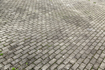 Paving stones on the street for pedestrians