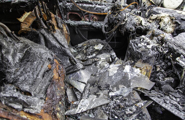 Burnt car accident