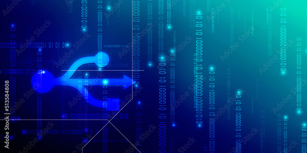 Poster 2d rendering usb icon