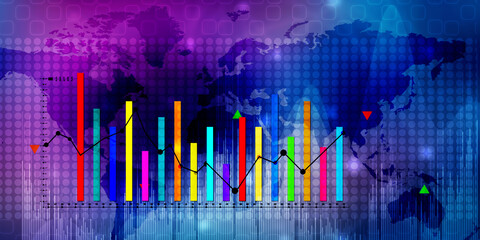 2d rendering Stock market online business concept. business Graph 
