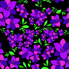 Seamless pattern for fabric. Bright flowers. Simple seamless pattern for decorating wallpaper, wrapping paper, fabric, background, etc. Background wallpaper, textiles, printing. Vector isolated flower