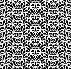 Flower geometric pattern. Seamless vector background. White and black ornament
