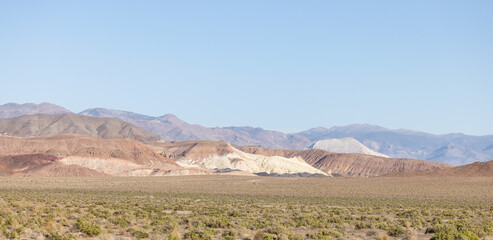 Desert Mountain Nature Landscape. Sunny Blue Sky. Nevada, United States of America. Nature Background.