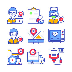 Set of Medical and Healthcare, vector icons. Premium quality symbols.